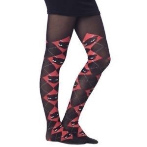 New Emily The Strange Cat Argyle Adult Tights OS
